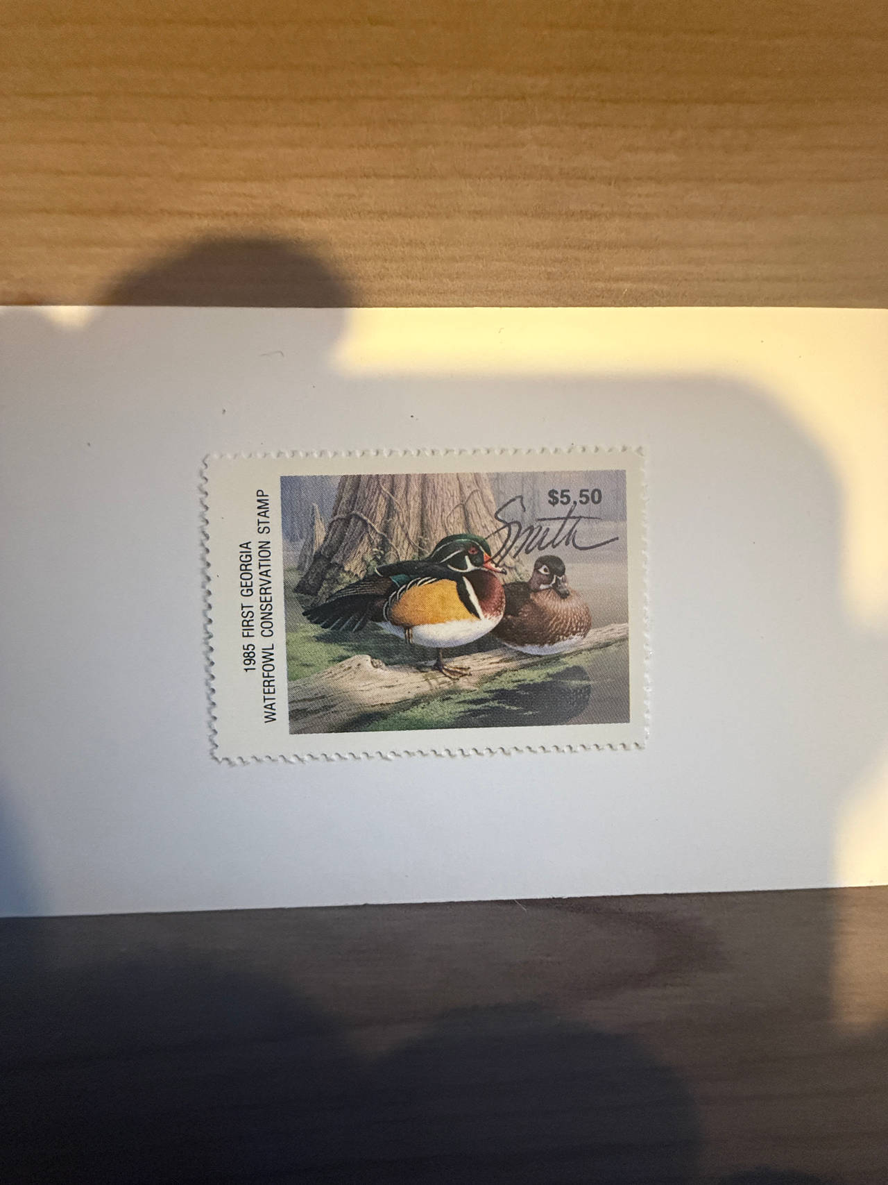 1985 Georgia First Issue Waterfowl Conservation Stamp Signed Daniel Smith CV25
