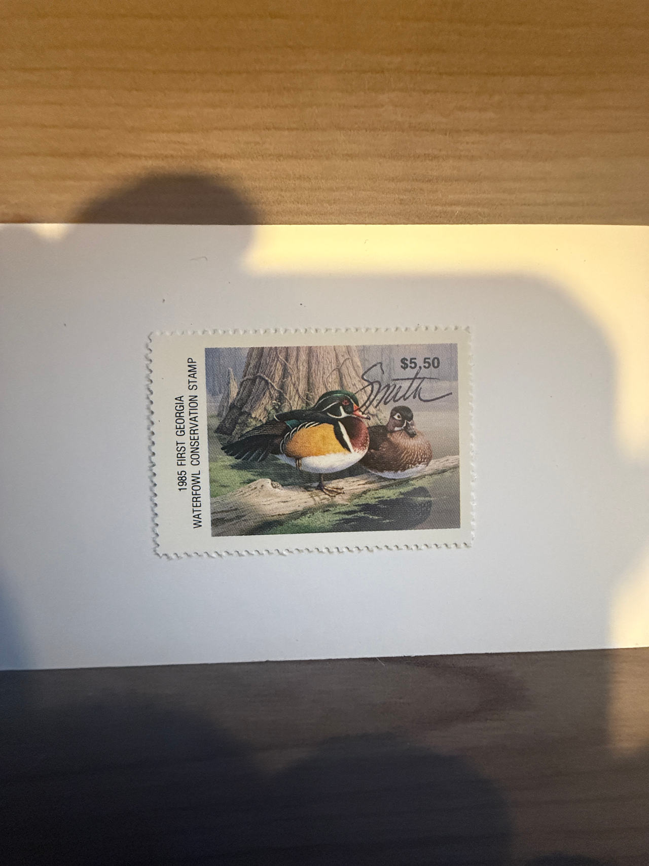 1985 Georgia First Issue Waterfowl Conservation Stamp Signed Daniel Smith CV25