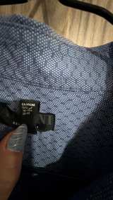 Alfani Men's Regular Fit Geometric Print Dress Blue Shirt Large 16-16 1/2 - Image 3
