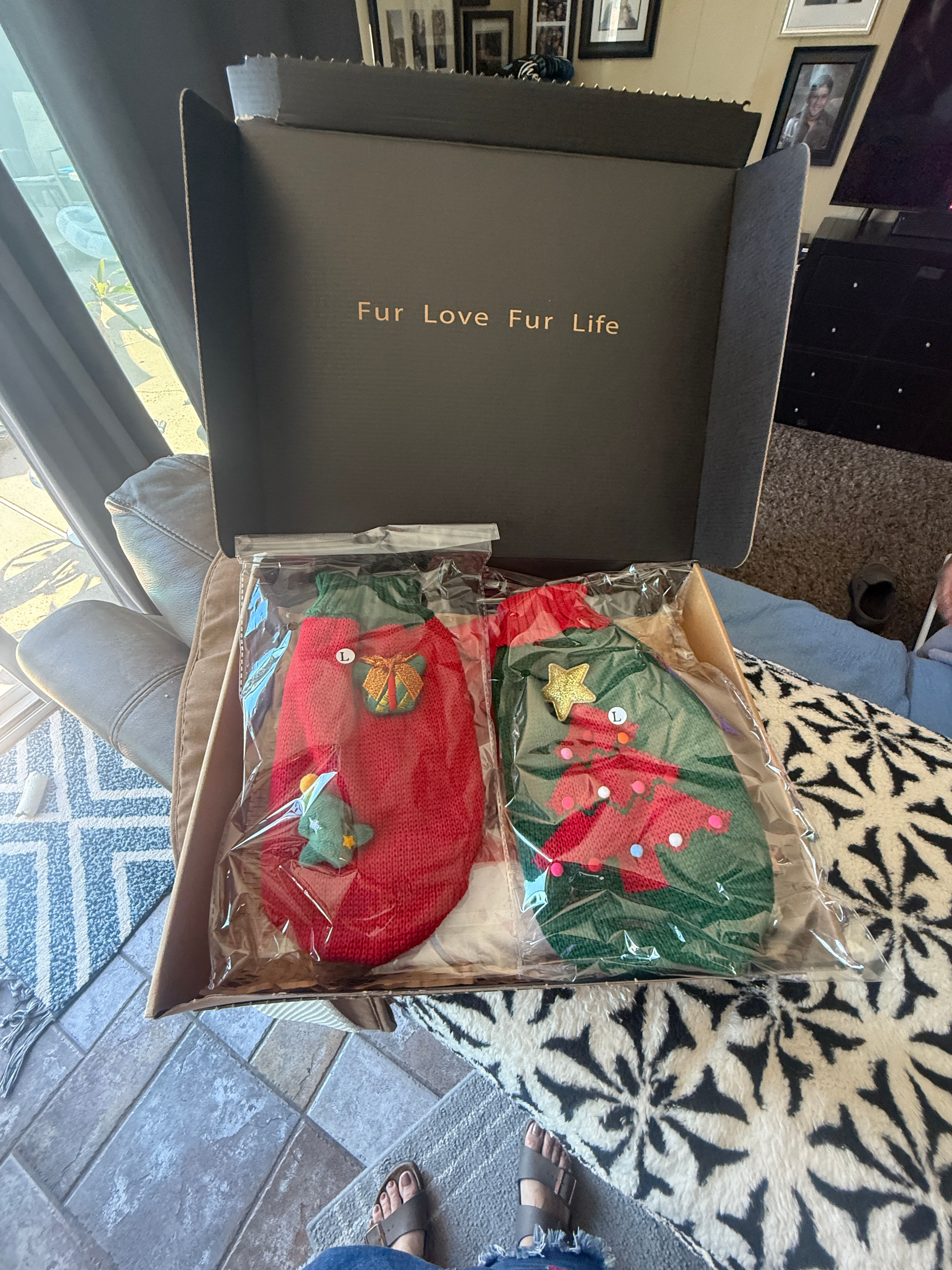 Dog Christmas Sweater Set (Small/Medium)