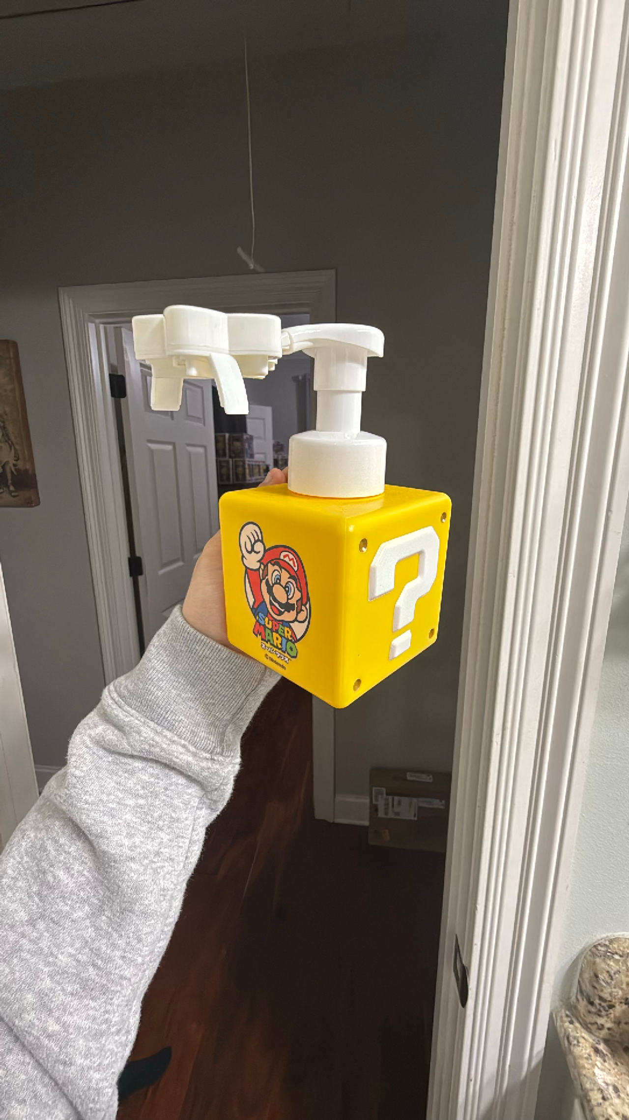 Super Mario Question Block Soap Dispenser