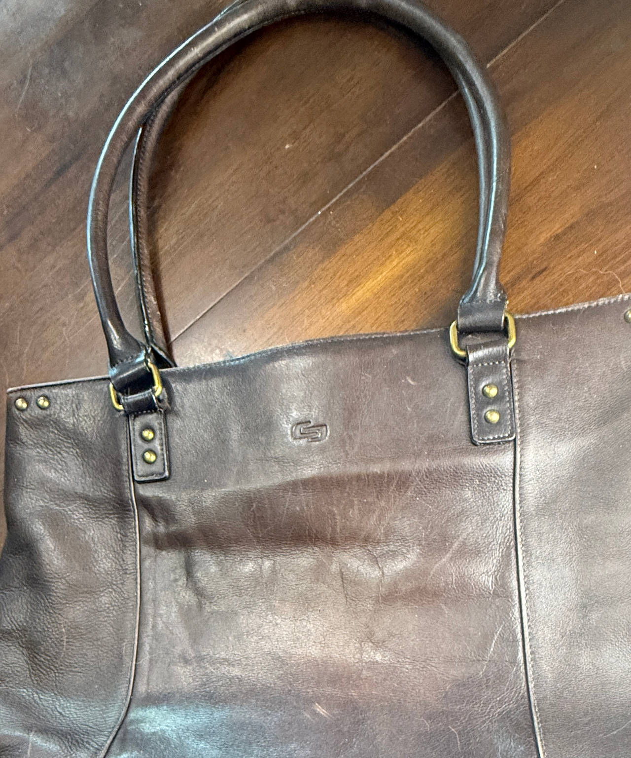 Solo Leather Laptop Tote Bag