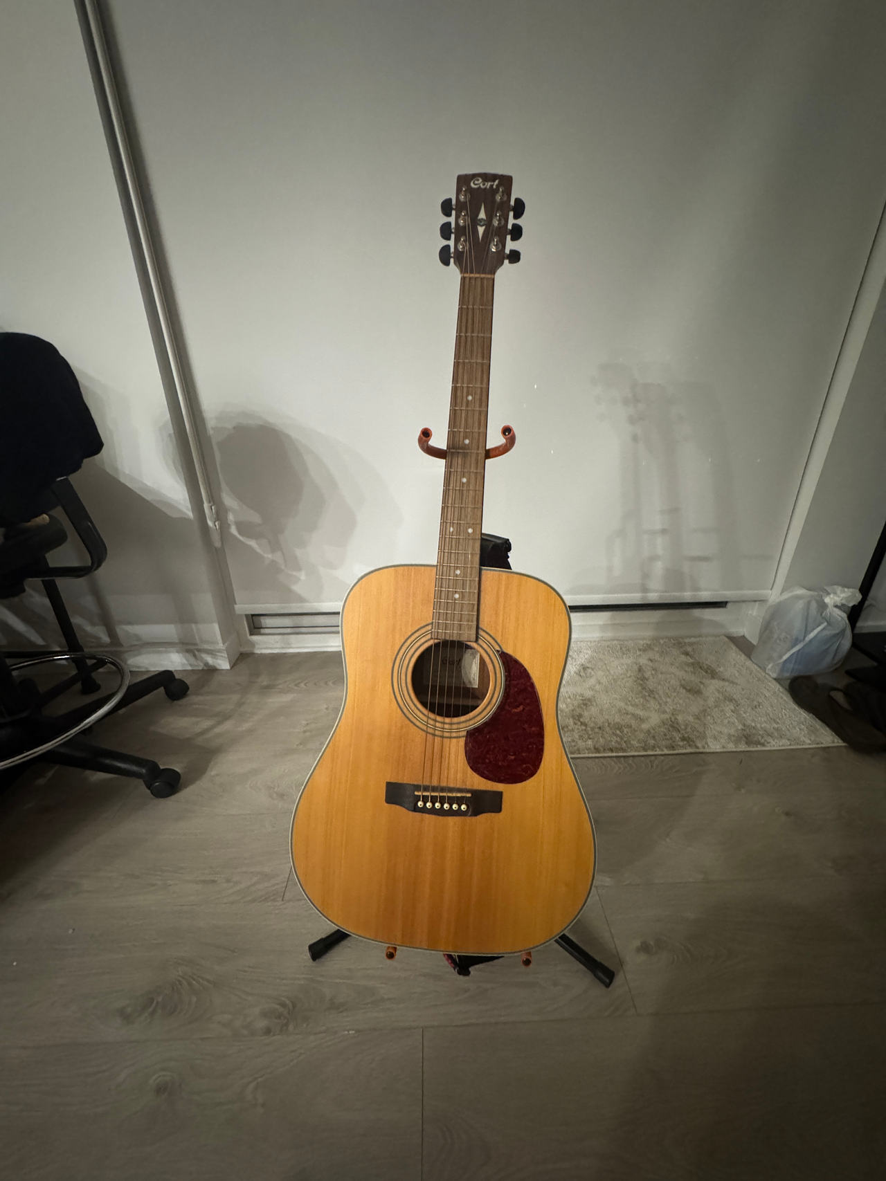 Cort Acoustic Guitar with stand