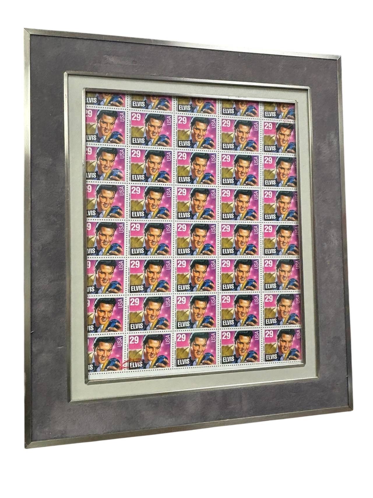 Framed 1993 Elvis Presley 29-Cent Stamp Sheet