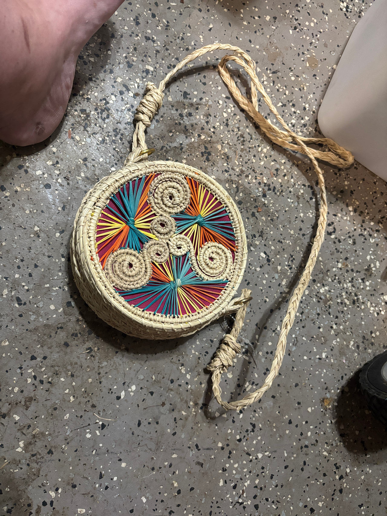 Handwoven Straw Crossbody Bag