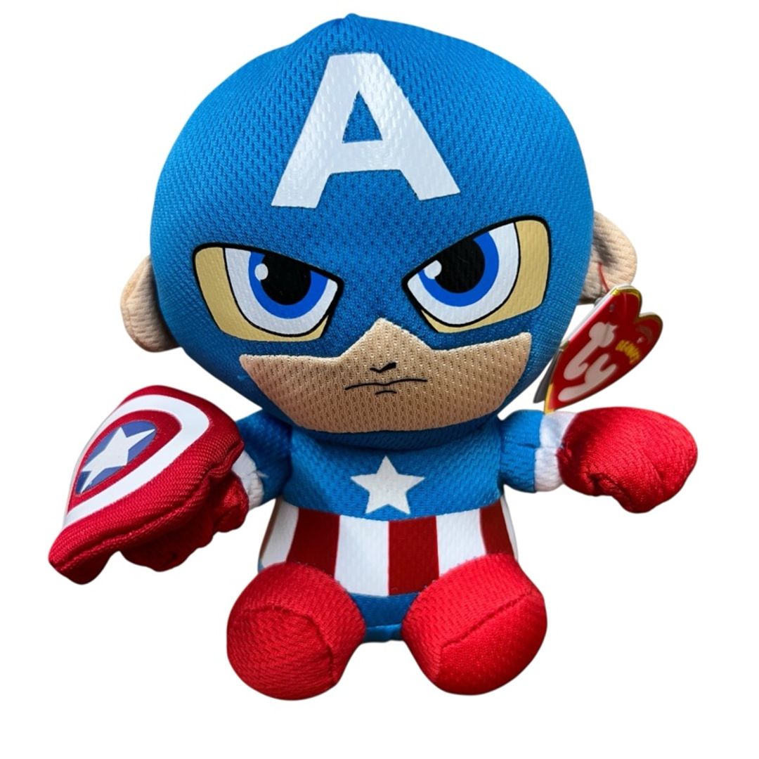 TY Beanie Babies Captain America 6" Red/Blue Plush