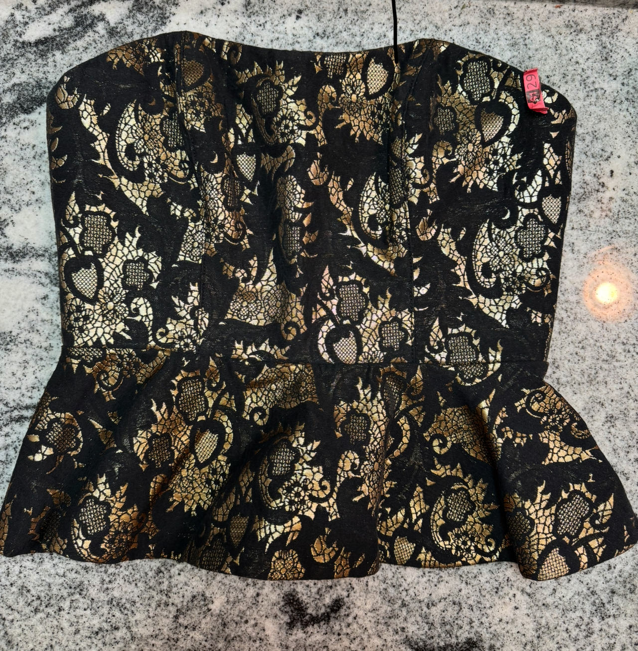 strapless peplum bustier top