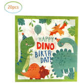 Watercolor Dinosaur Birthday Party Supplies, 20 Plates and 20 Napkin, for Kids - Image 5