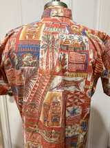Vintage Reyn Spooner "Tiki Tribal" Reverse Print Pullover Hawaiian Shirt - M - Image 2