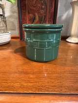 Longaberger Pottery Heritage Green Crock with Lid - Image 2
