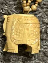 Vintage Hand-Carved Bone Piece Multi-Strand Elephants - Image 2