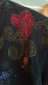 Chico's Embroidered Floral Embroidered Jacket mandarin collar Size 1 - Image 4