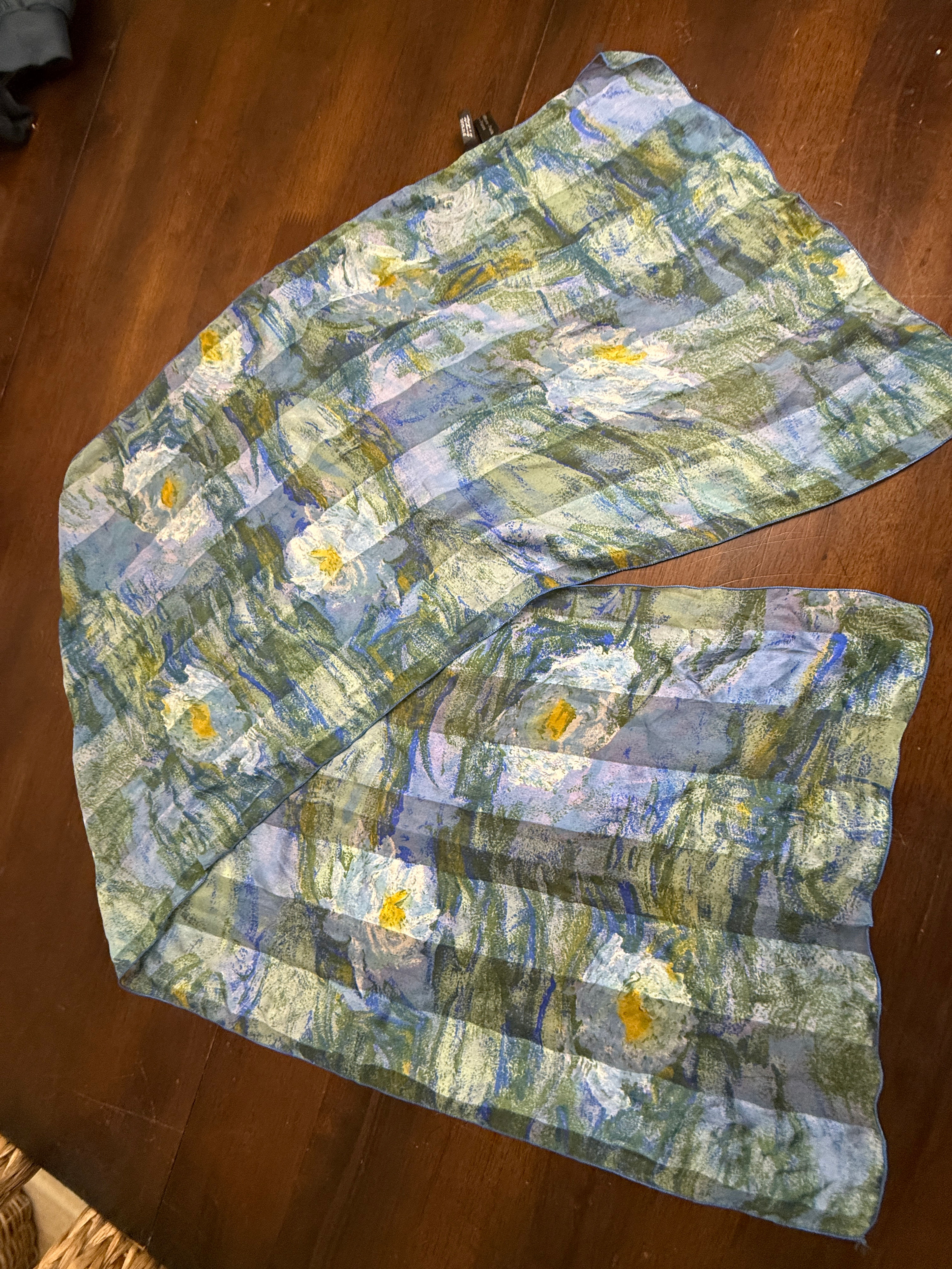 Anne Crespelle Editions- Paris Impressionist Floral Silk Scarf