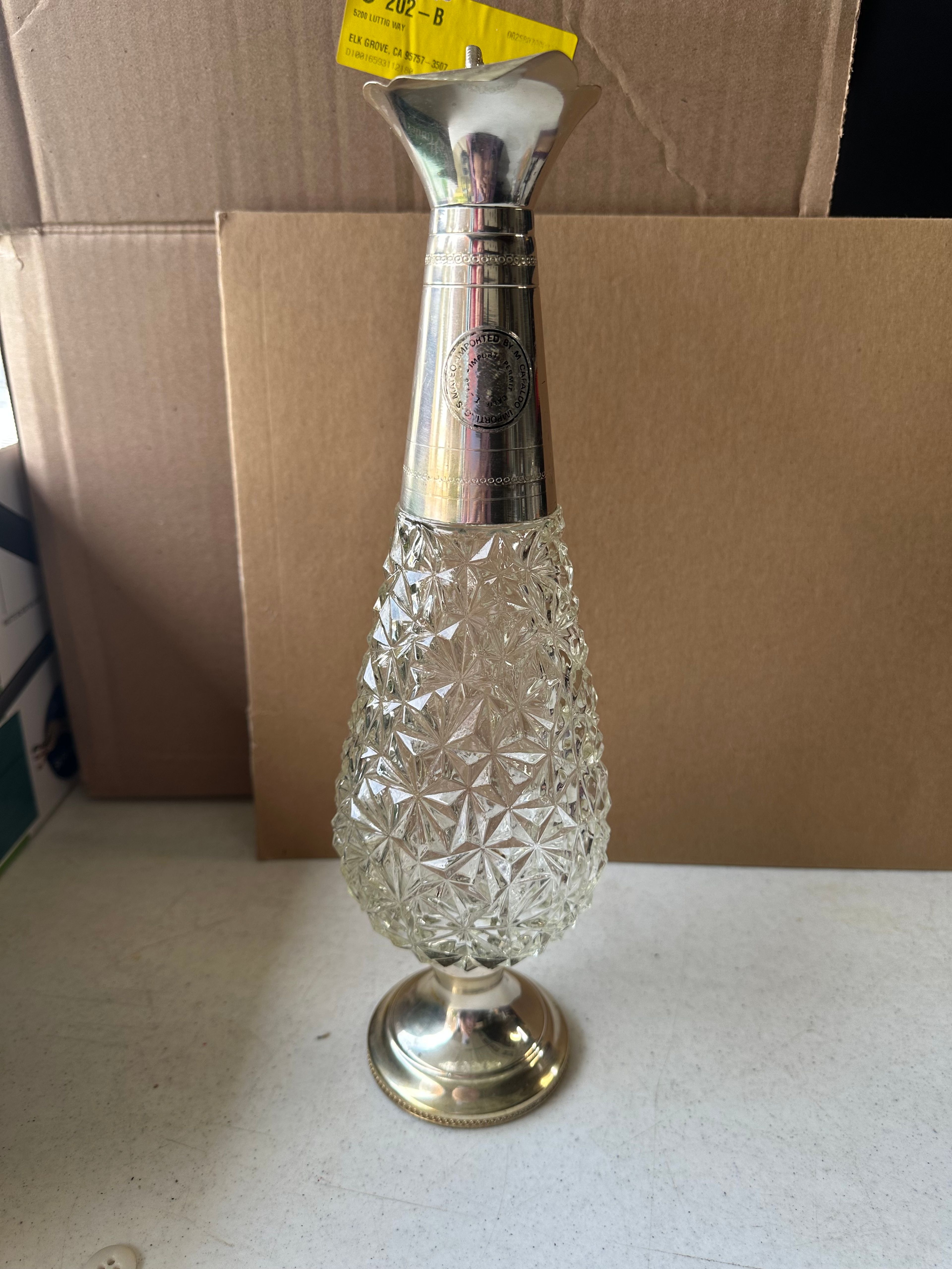 Vintage Silver Plated Glass Claret Jug Decanter - Image 4