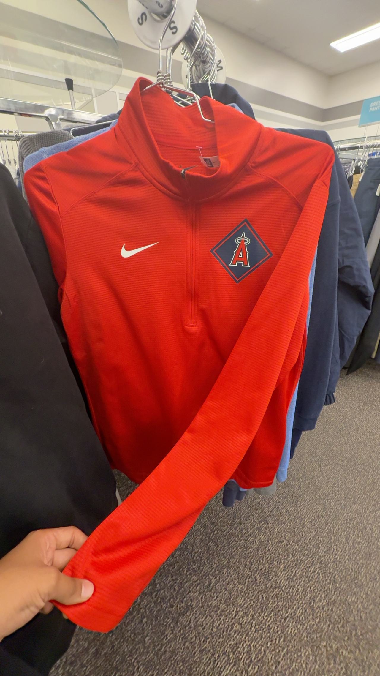 Nike Dri-FIT Los Angeles Angels Quarter Zip Sweater Red