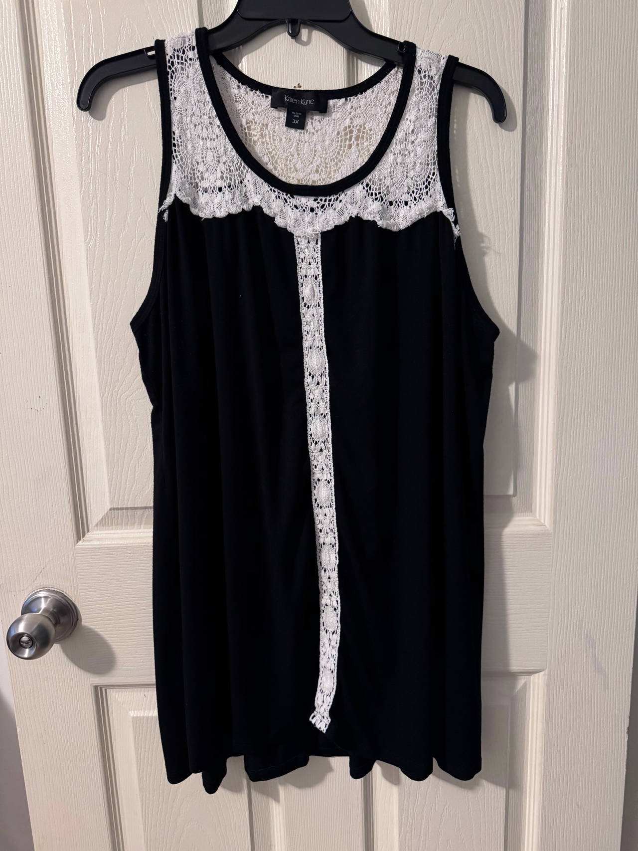 Karen Kane Lace Trim Sleeveless Top 3XL