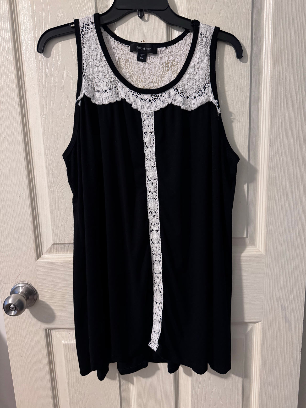 Karen Kane Lace Trim Sleeveless Top 3XL
