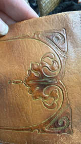 Vintage Embossed Leather wallet with Monogram - Image 5