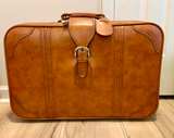 Vintage 1970s Mid-Century Faux Leather Suitcase - Image 1