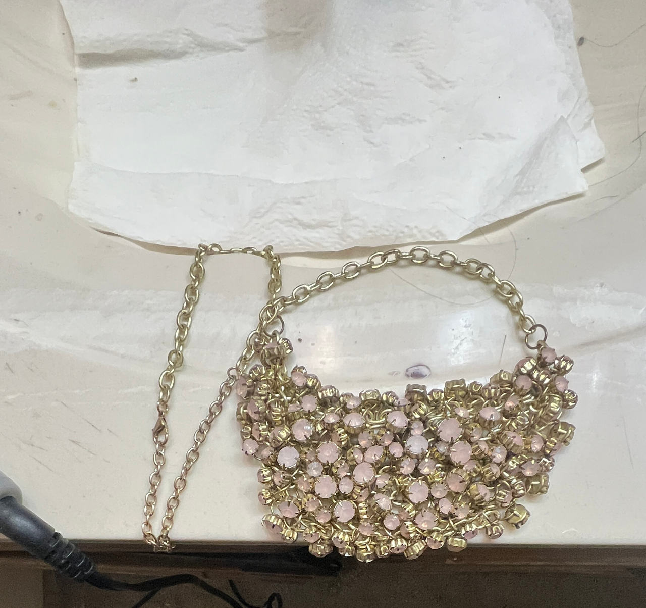 J.Crew Pink Crystal Bib Necklace