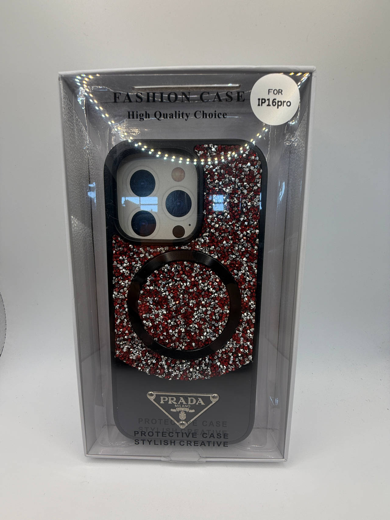 Prada Glitter Phone Case for iPhone 16 Pro