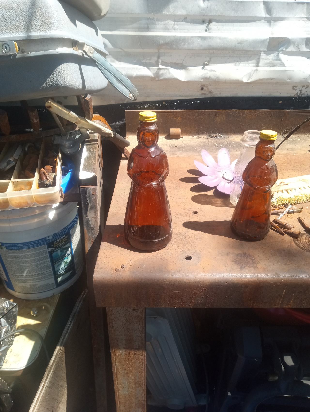 Vintage Mrs. Butterworth's Amber Glass Syrup Bottle
