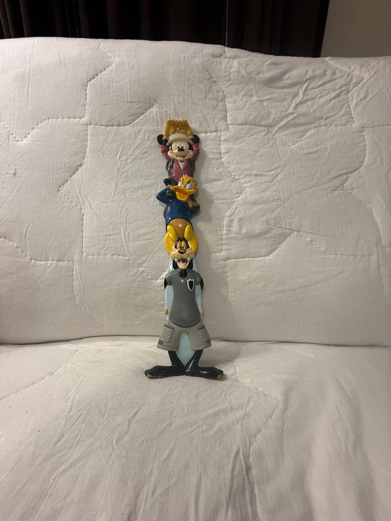 Disney Mickey, Donald, and Goofy Totem Pole Figurine
