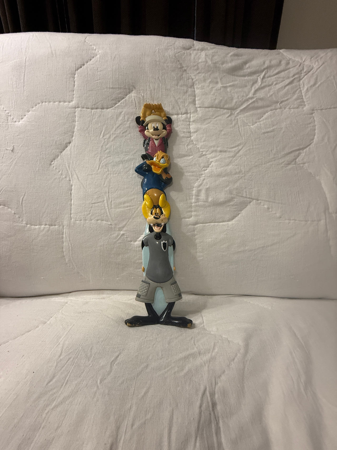 Disney Mickey, Donald, and Goofy Totem Pole Figurine