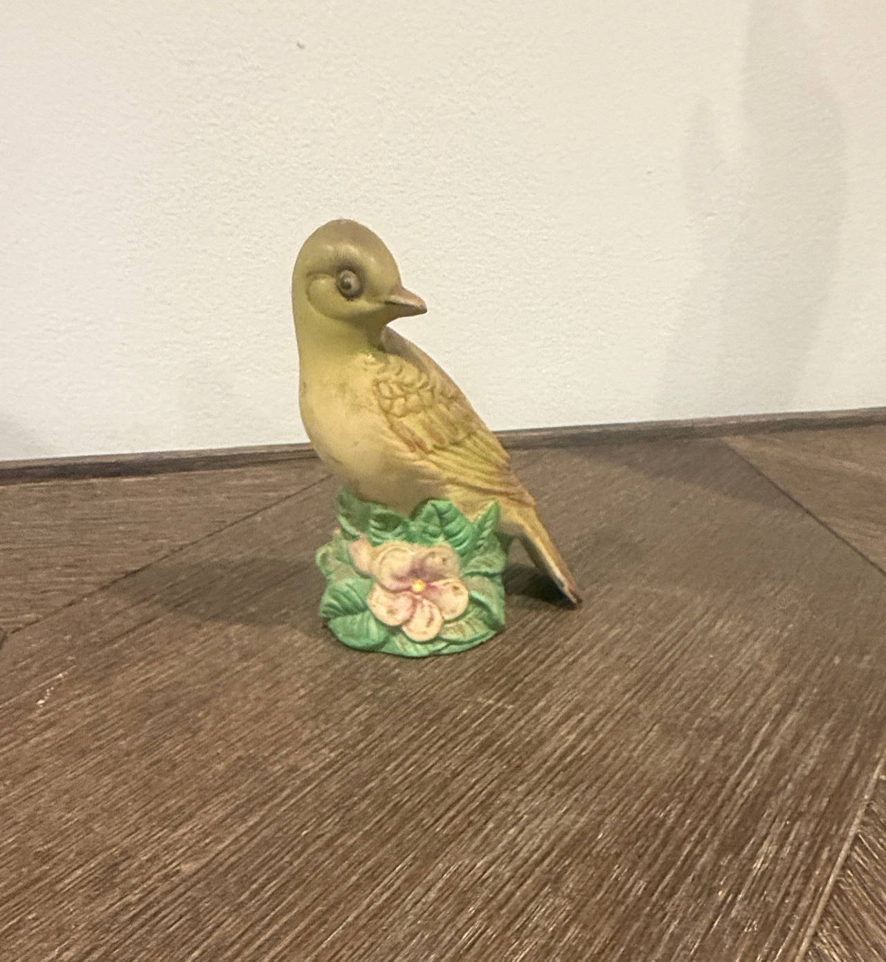 Vintage Ceramic Bird on Flower Figurine