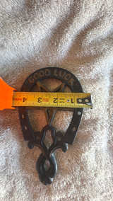 Vintage Black Cast Iron Horseshoe Trivet - Image 4