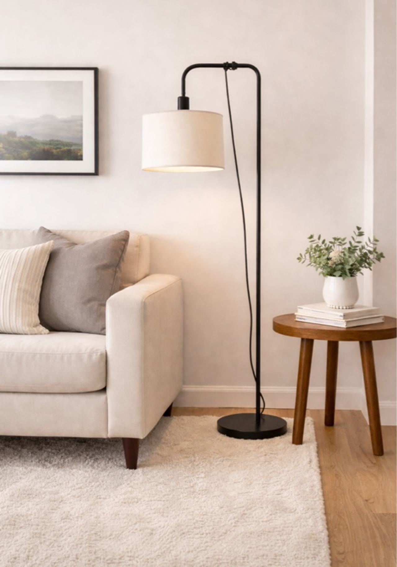 DEWENWILS Black Arched Floor Lamp
