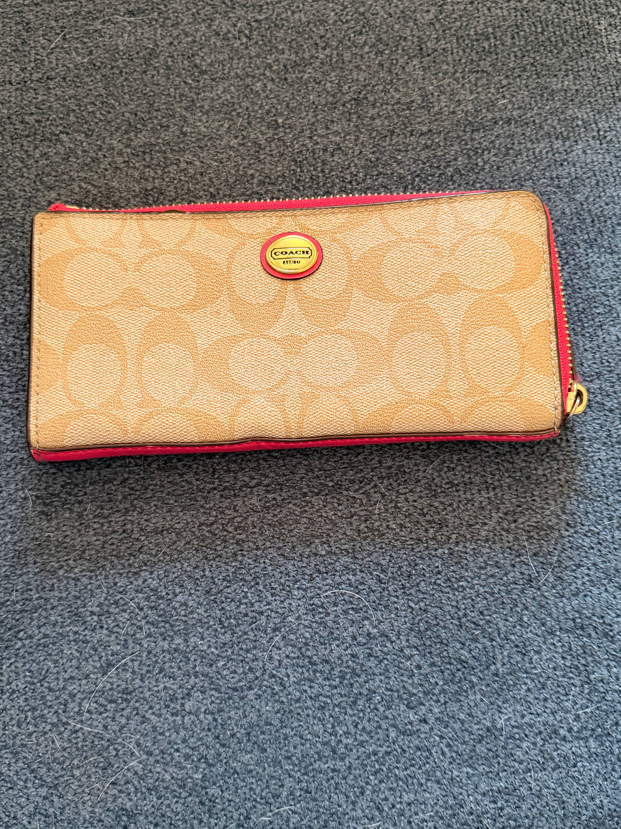 Coach Signature Accordion Zip Wallet