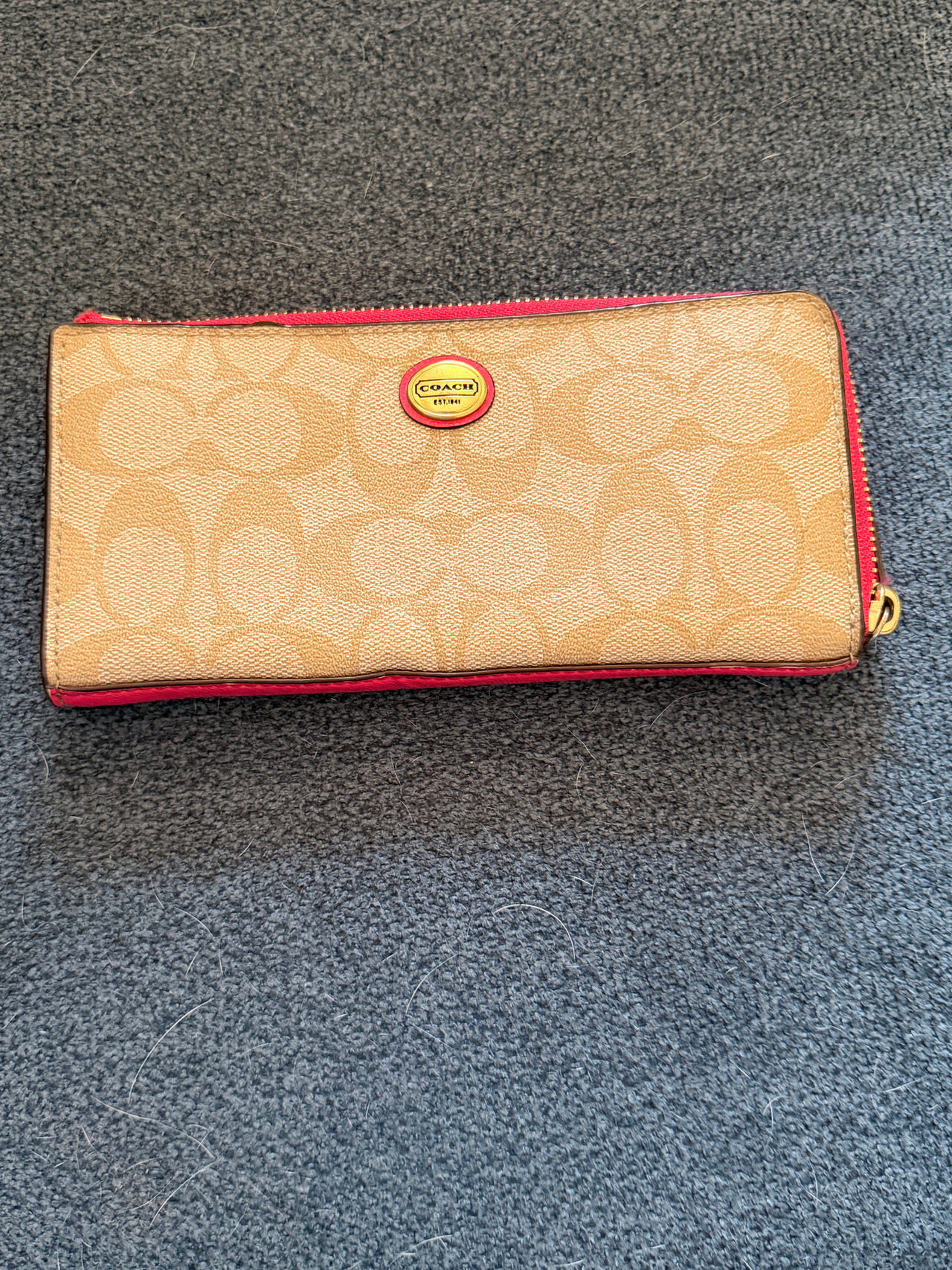Coach Signature Accordion Zip Wallet