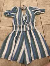 Trixxi Striped Short Sleeve Romper with Smocked Waist - Image 3