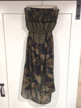 Camo High-Low Strapless Dress - Image 1