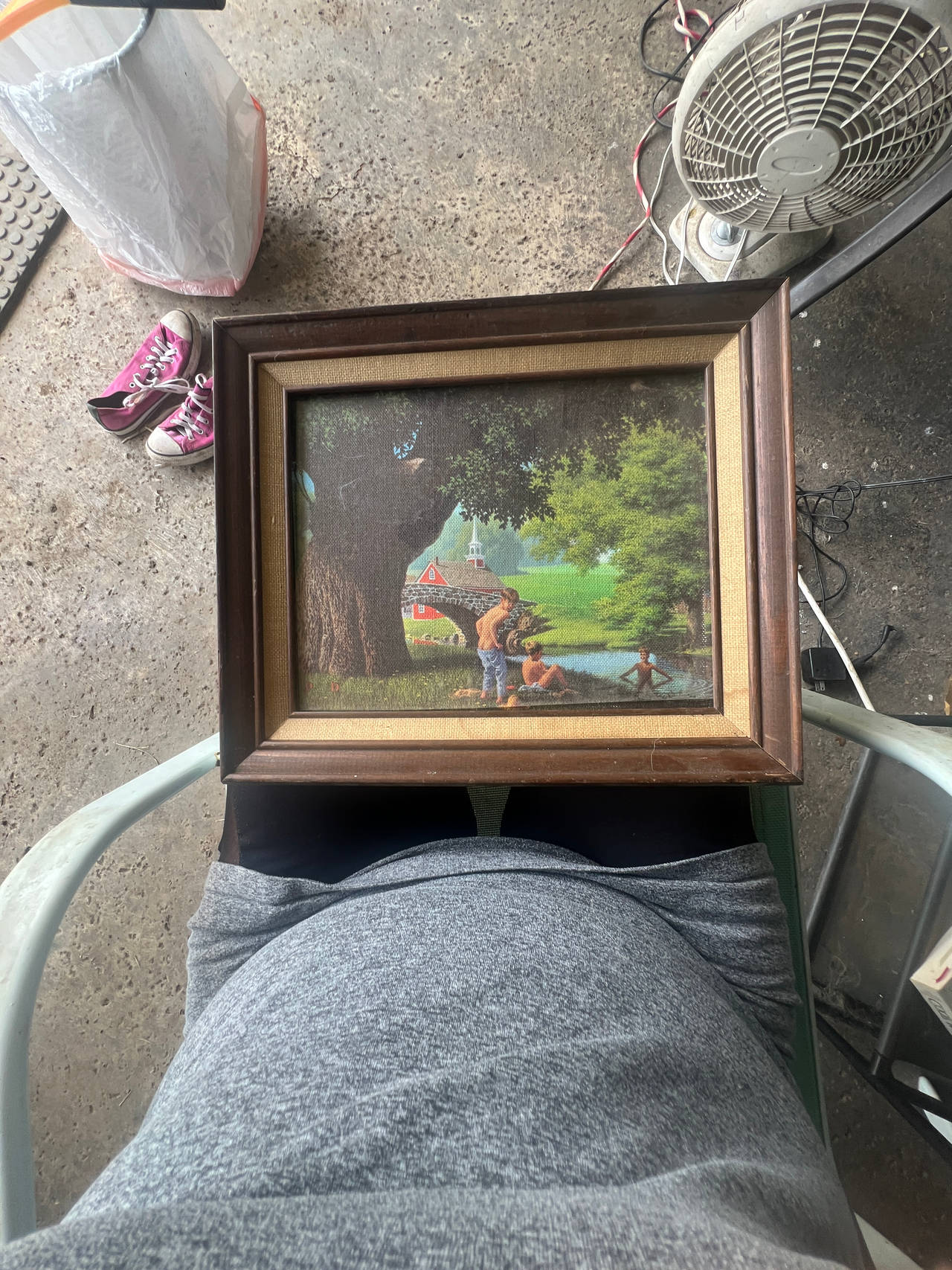 Framed Vintage Country Scene Print