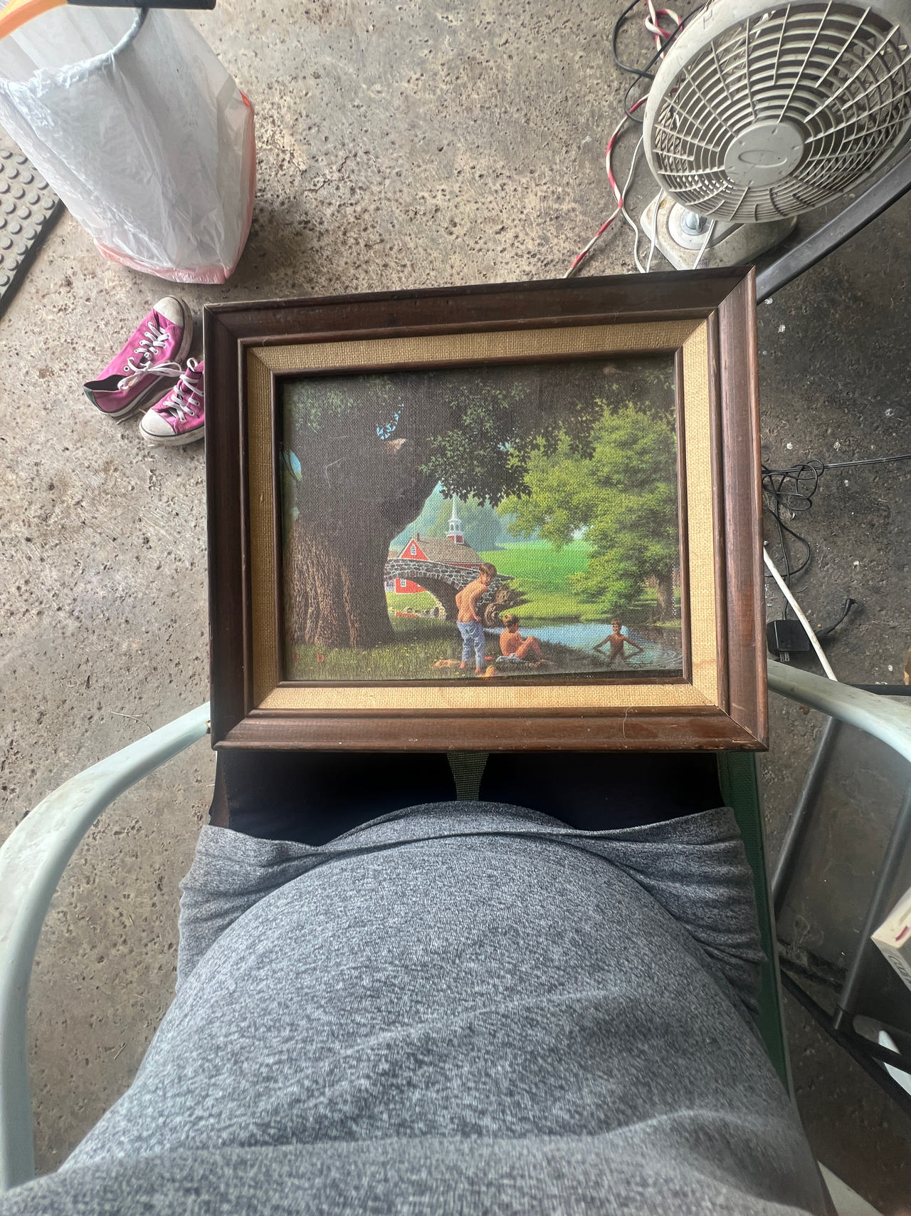 Framed Vintage Country Scene Print