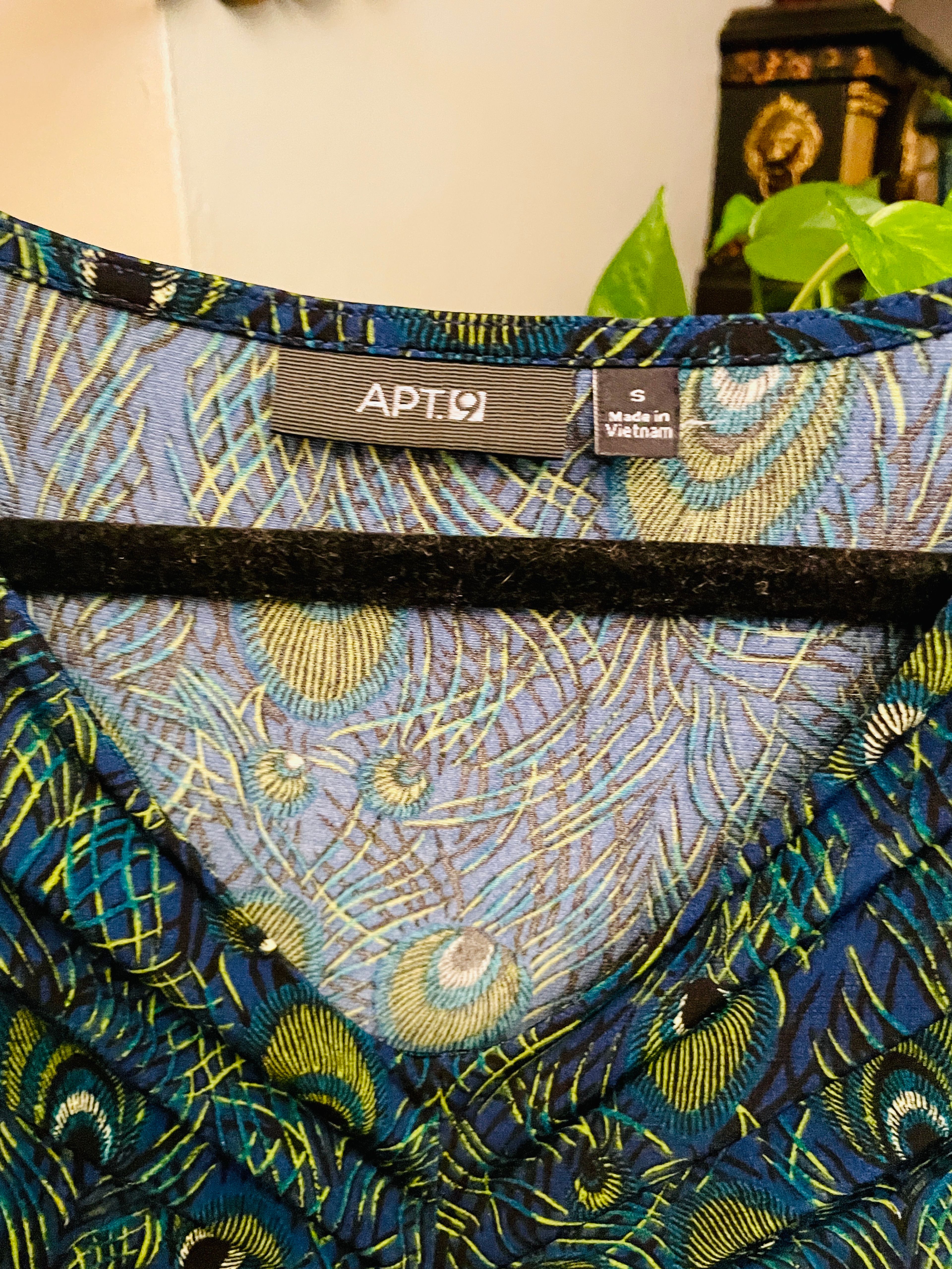 Apt. 9 Peacock Feather Print Dress (SMALL) - Image 3