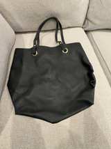 Ralph Lauren Fragrances Vintage Black Leather Tote Bag - Image 1