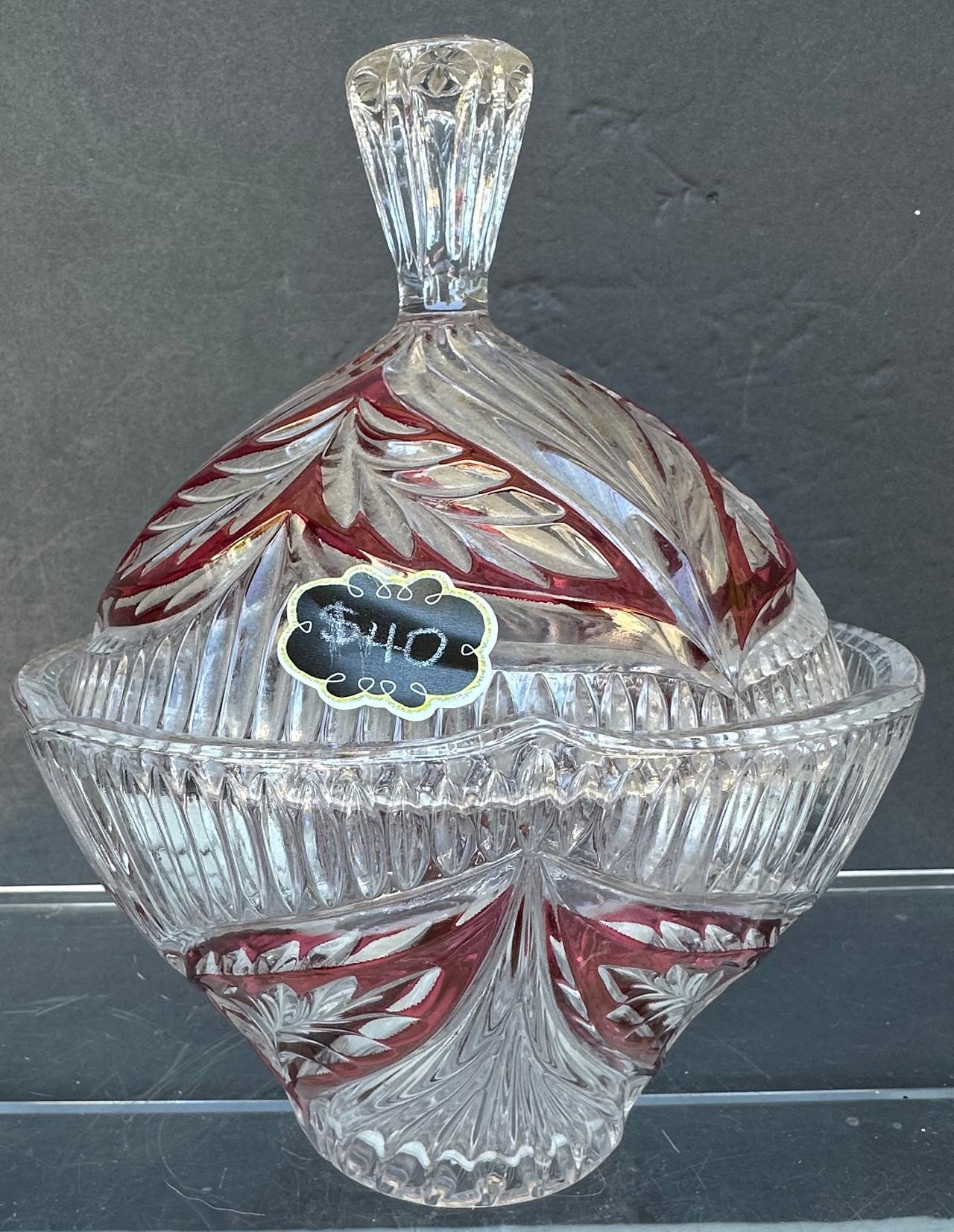 Vintage Anna Hutte Bleikristall Lead Crystal Candy Dish Made in Germany