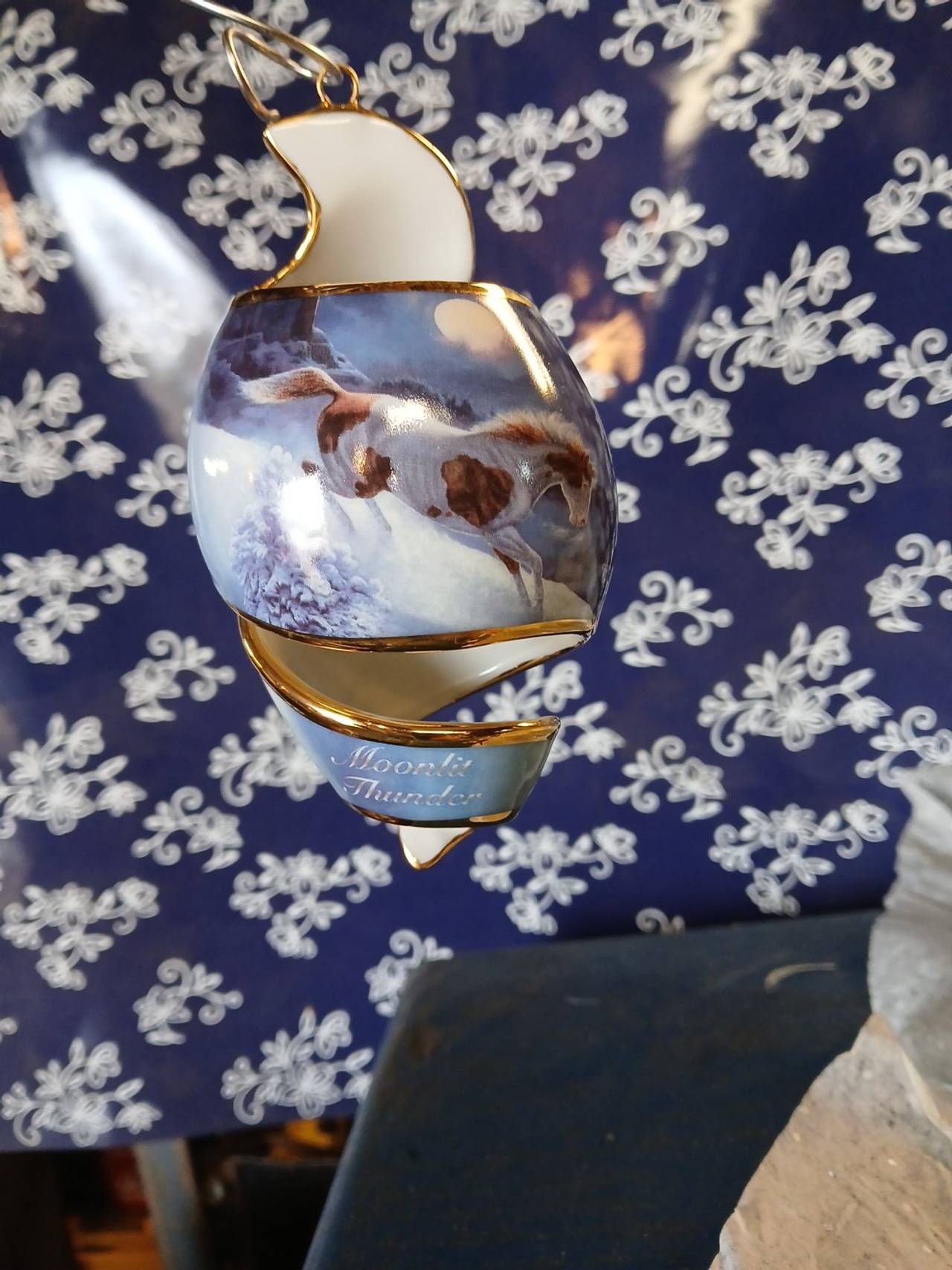 The Bradford Editions Moonlit Thunder Spiral Ornament