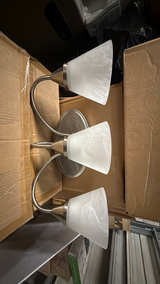 SunSet Lighting F2722-80 3-Light Wall Sconce Alabaster Glass Bright Satin Nickel - Image 2