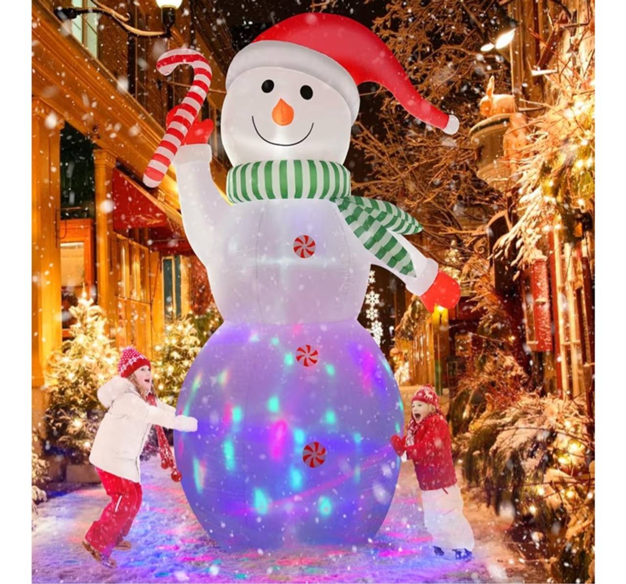 B&D 12FT Giant Christmas Inflatables Snowman Outdoor Decorations, Christmas Blow