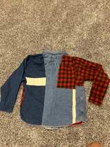 Custom Patchwork Flannel and Denim Shirt picnic themed  - Image 2