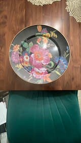 Mackenzie-Childs Flower Market Pedestal Platter Black - Image 2
