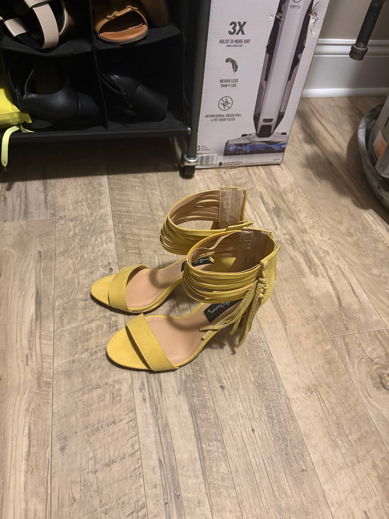 Yellow Strappy High Heel Sandals