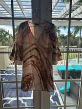 Marble Print Bell Sleeve Mini Dress - Image 3