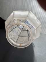 French Art Deco Facetted Brass and Etched Glass Globe Pendant - Image 5