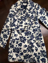 Merona Floral Double Breasted Trench Coat S - Image 1