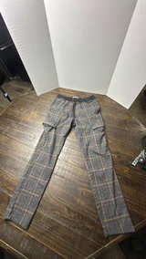 PacSun Plaid Slim Cargo Pants Gray Plaid Medium  - Image 2